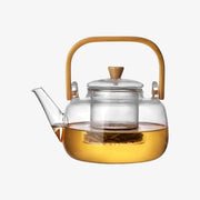 Bamboo & Glass Tea Infuser Kettle - 1200ml - Self Care Sunday