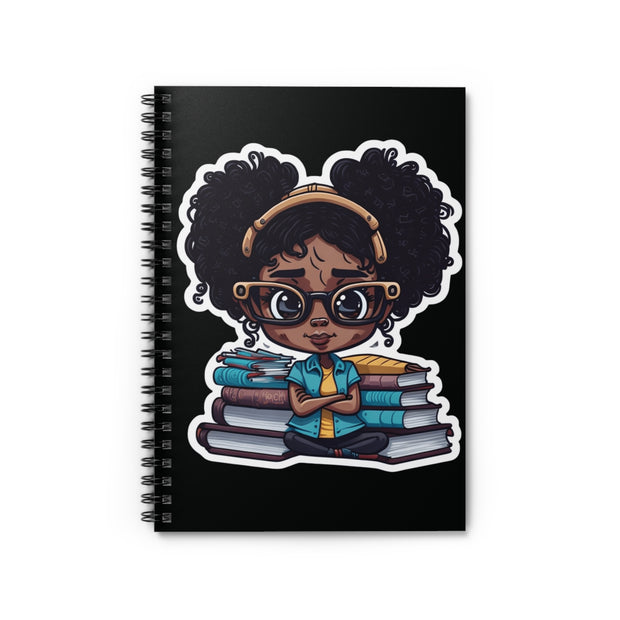 Black Girl Spiral Notebook - Ruled Line