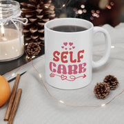 Hearts and Pink Self Care Ceramic Coffee Mug - Self Care Sunday