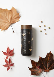 Honey Bee Ceramic Travel Mug / Gold 12.3 oz