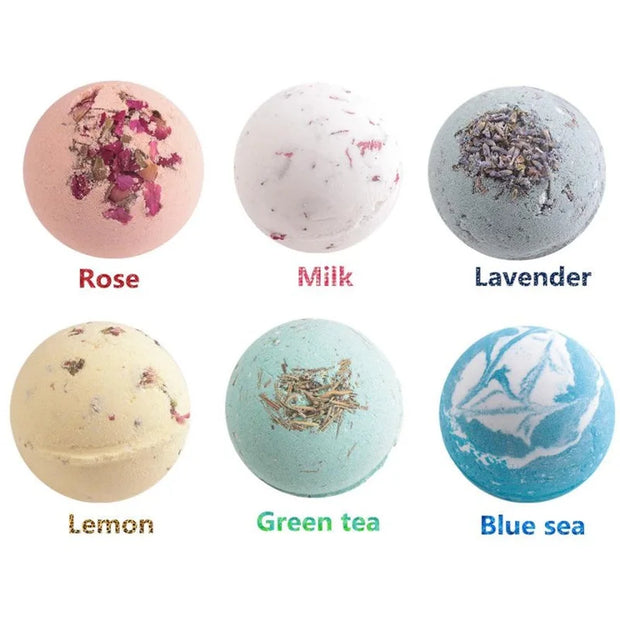 Luxurious 6-Piece Bath Bombs Assortment - Self Care Sunday