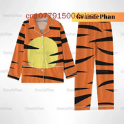 Disney Tigger & Winnie the Pooh 3D Printed Pajama Set – Long Sleeved Casual Men’s & Women’s Christmas Sleepwear