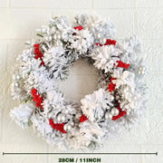 Christmas Candle Rings Wreath – Red Berries, Branches & Leaves Centerpiece for a Rustic Wedding or Cozy Table Décor