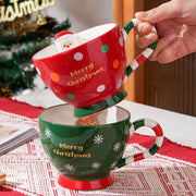 High-Quality Christmas Ceramic Mug with Straw Lid - Perfect Holiday Gift for Couples (500ML) 🎁