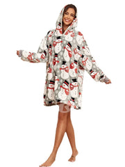 Oversized Wearable Snowman Blanket Hoodie – Cozy, Warm & Stylish for Women