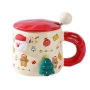 🎄 Christmas Gingerbread Man Ceramic Mug – Premium Cup with Lid & Spoon | Perfect Holiday Gift for Coffee Lovers ☕