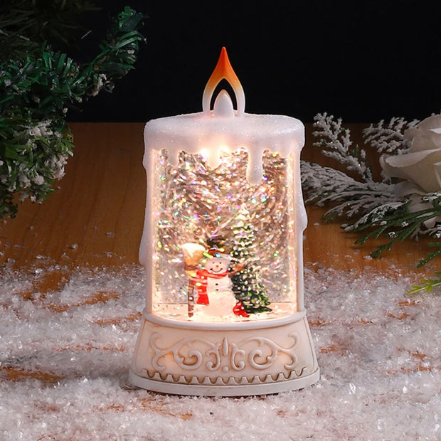 🎄✨ Christmas Flameless Glitter Candle – Light Up Your Holiday Magic! 🌟 Snow Globe Candle Party Decor 🎁