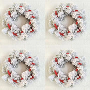 Christmas Candle Rings Wreath – Red Berries, Branches & Leaves Centerpiece for a Rustic Wedding or Cozy Table Décor