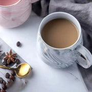 Elegant Marble Ceramic Mug with Gold Accents - Self Care Sunday