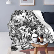 Christmas Dog Print Blanket – Soft & Durable Flannel Throw for Couch, Bed, & Travel | Perfect Holiday Gift