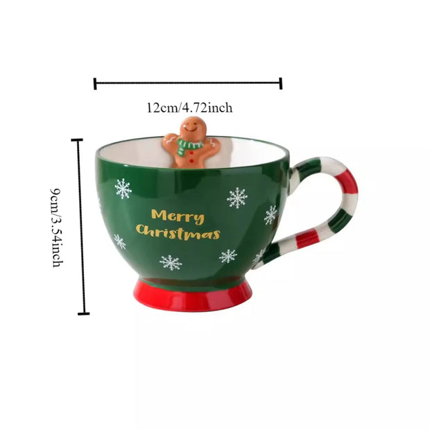 High-Quality Christmas Ceramic Mug with Straw Lid - Perfect Holiday Gift for Couples (500ML) 🎁