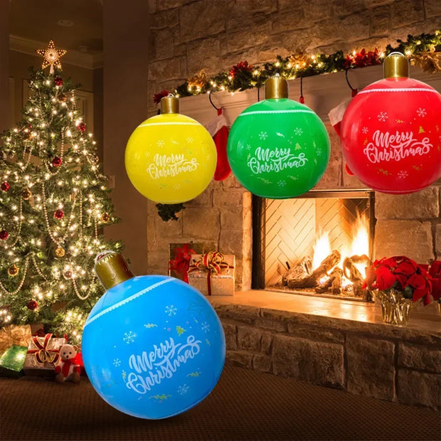 🎄 24-Inch Giant Inflatable Christmas Ball - Durable Outdoor Decoration for Lawn, Yard, and Porch | Festive Holiday Ornament 🎅✨