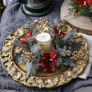 Enchant Your Home This Holiday with Our Realistic Pillar Candle Wreath – Perfect Christmas Centerpiece!