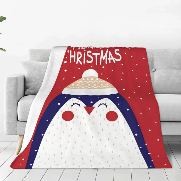 Penguin Velvet Throw Blanket – Lightweight, Anti-Pilling, & Perfect for Any Bed or Couch!