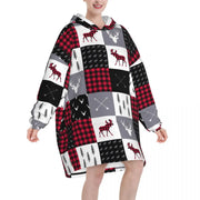 Christmas Buffalo Plaid Hoodie Blanket – Soft, Warm & Perfect for Winter