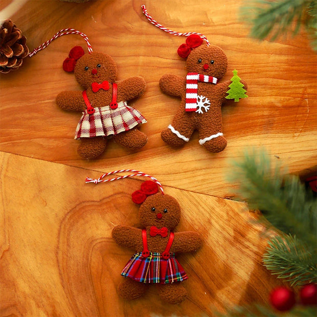 3PCS Gingerbread Man Christmas Tree Ornaments – Perfect for 2024 New Year Gifts & Party Decor