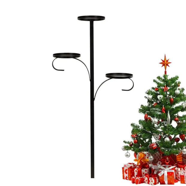 Christmas Décor: 60cm-90cm Triple Tree Topper Candle Holder – Elegant 3-Tier Iron Candelabra for Festive Home Charm