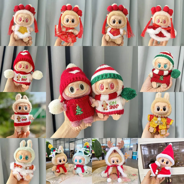 Adorable Winter Mini Plush Doll Christmas Sweater – Perfect for Kpop EXO Labubu Fans! | Unique New Year Gift