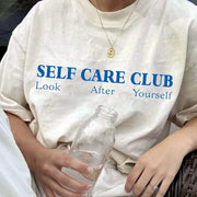 Self Care Club Vintage Style Tshirt - Self Care Sunday