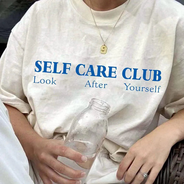 Self Care Club Vintage Style Tshirt - Self Care Sunday