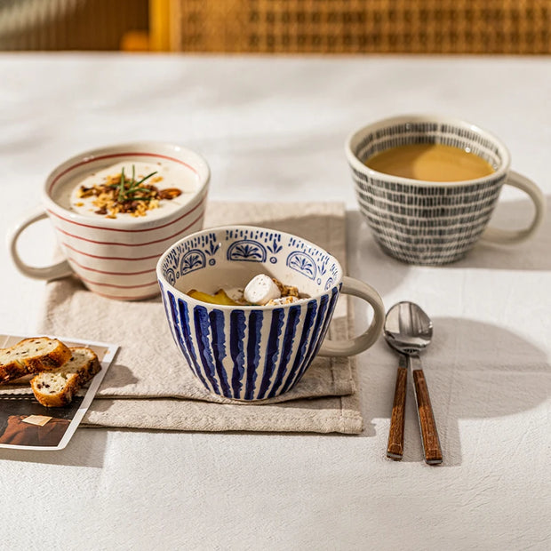 Cozy Evenings: Artisan Hand-Painted Ceramic Mug - Self Care Sunday