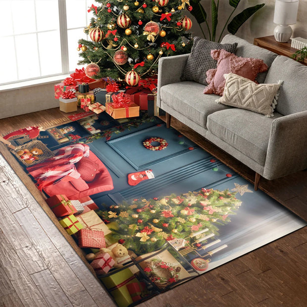 Home Decor Modern Christmas  Entrance Carpet Living Room Coffee Table Blanket Santa Mat Bedroom