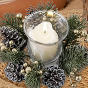 Holidays: Christmas Candlestick Wreath with Artificial Berry Garland | Elegant Xmas Candle Holder Decor