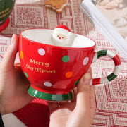 High-Quality Christmas Ceramic Mug with Straw Lid - Perfect Holiday Gift for Couples (500ML) 🎁