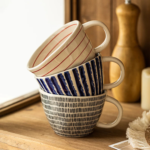 Cozy Evenings: Artisan Hand-Painted Ceramic Mug - Self Care Sunday