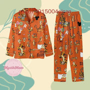 Disney Tigger & Winnie the Pooh 3D Printed Pajama Set – Long Sleeved Casual Men’s & Women’s Christmas Sleepwear