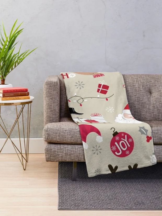 Cozy Up This Christmas with Our Cute Christmas Pattern Throw Blanket – Perfect for Sofas, Travel, and More!