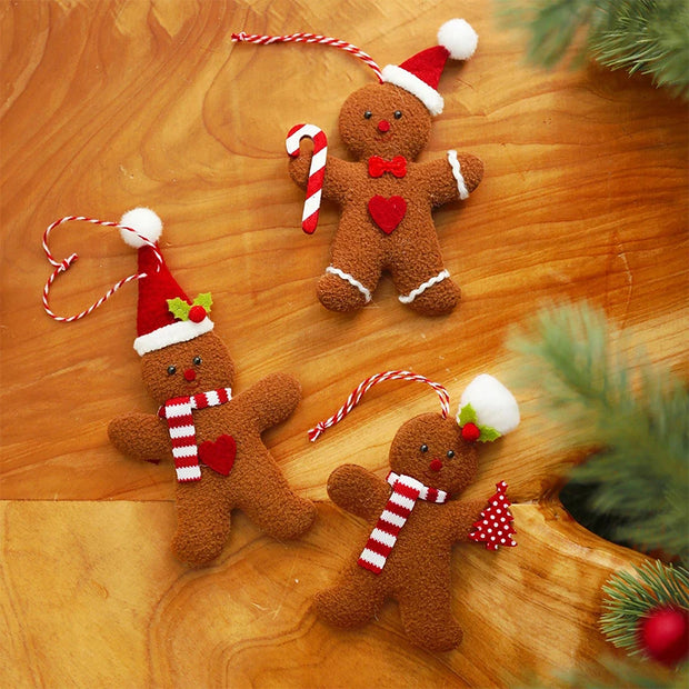 3PCS Gingerbread Man Christmas Tree Ornaments – Perfect for 2024 New Year Gifts & Party Decor