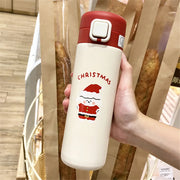 ✨Christmas Magic Stainless Steel Thermos Cup – Santa & Elk Design | 350-450ml Leak-Proof Vacuum Bottle for Hot & Cold Drinks