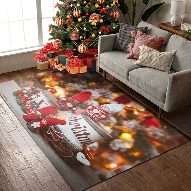 Home Decor Modern Christmas  Entrance Carpet Living Room Coffee Table Blanket Santa Mat Bedroom