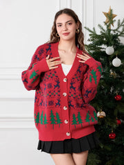 Cozy & Stylish Women’s Christmas Knit Sweater – Casual Button-Up Cardigan for Fall & Winter Streetwear