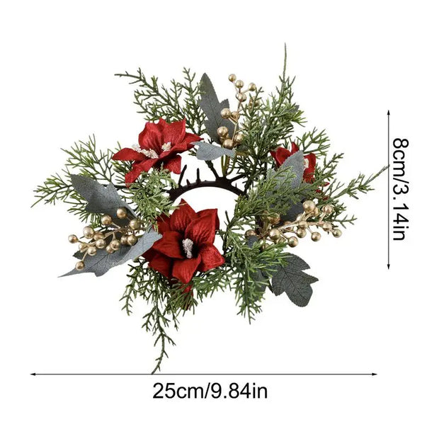 Enchant Your Home This Holiday with Our Realistic Pillar Candle Wreath – Perfect Christmas Centerpiece!