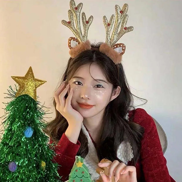 Cute & Funny Christmas Deer Antler Headband for Parties & Gifts 🎁