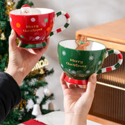 High-Quality Christmas Ceramic Mug with Straw Lid - Perfect Holiday Gift for Couples (500ML) 🎁