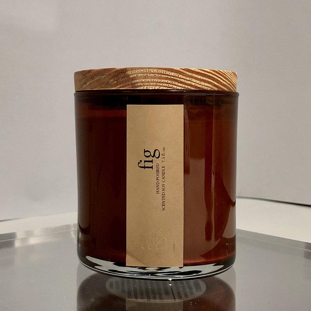 Figgy Forest Scented Amber Candle - Self Care Sunday