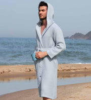 hooded turkish cotton waffle robe