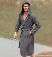 hooded turkish cotton waffle robe