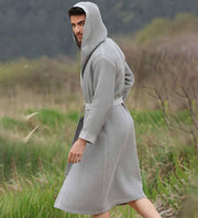 Men's Hooded Turkish Cotton Waffle Robe - Self Care Sunday