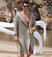 hooded turkish cotton waffle robe