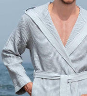 hooded turkish cotton waffle robe