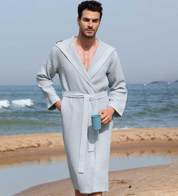 hooded turkish cotton waffle robe