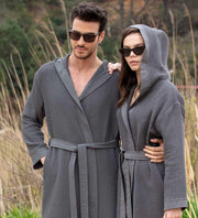 hooded turkish cotton waffle robe