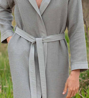 Men's Hooded Turkish Cotton Waffle Robe - Self Care Sunday