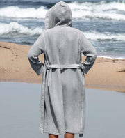 Women's Hooded Turkish Cotton Waffle Robe - Self Care Sunday