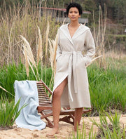 Women's Hooded Turkish Cotton Waffle Robe - Self Care Sunday