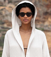 Women's Hooded Turkish Cotton Waffle Robe - Self Care Sunday